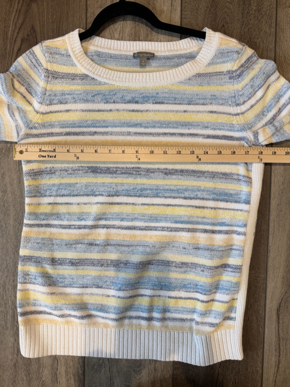 Talbots Pastel Striped Crewneck Sweater in Blue, Yellow & White - Picture 7 of 10